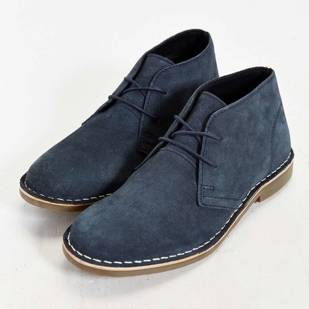 Blue Suede Chukka Desert Boots